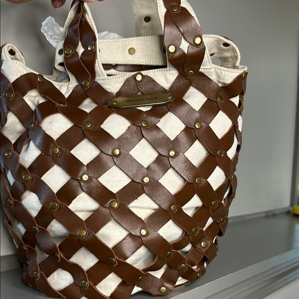 Michael Kors Brown and Cream Women's Bag